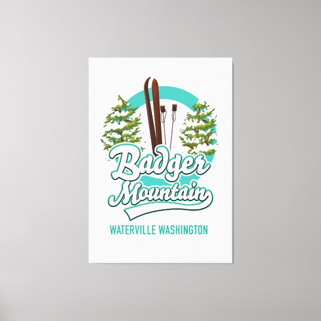 Badger Mountain Waterville Washington Skilogo Canvastryck (Framsida)