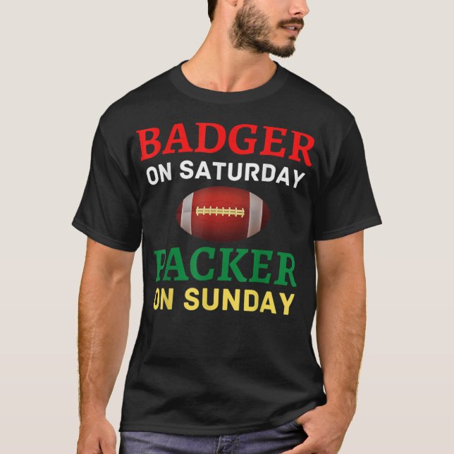 Badger på lördagspassen på Söndag Wis T Shirt (Framsida)