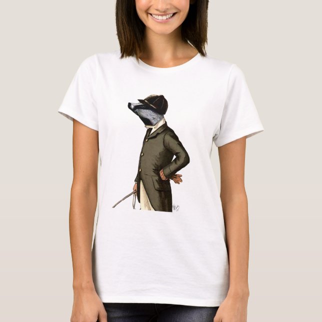 Badger Rider Porträtt Tee Shirt (Framsida)