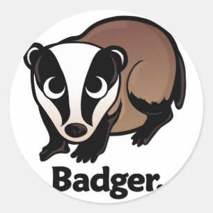 Badger. Runt Klistermärke