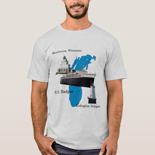 Badger Sjö Michigan Shirt T Shirt (Framsida)