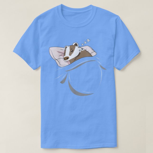 Badger Sleeping Animal Pajamas Nap PJs Outfit Gift T Shirt (Design framsida)