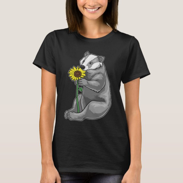 Badger Solros Flower T Shirt (Framsida)