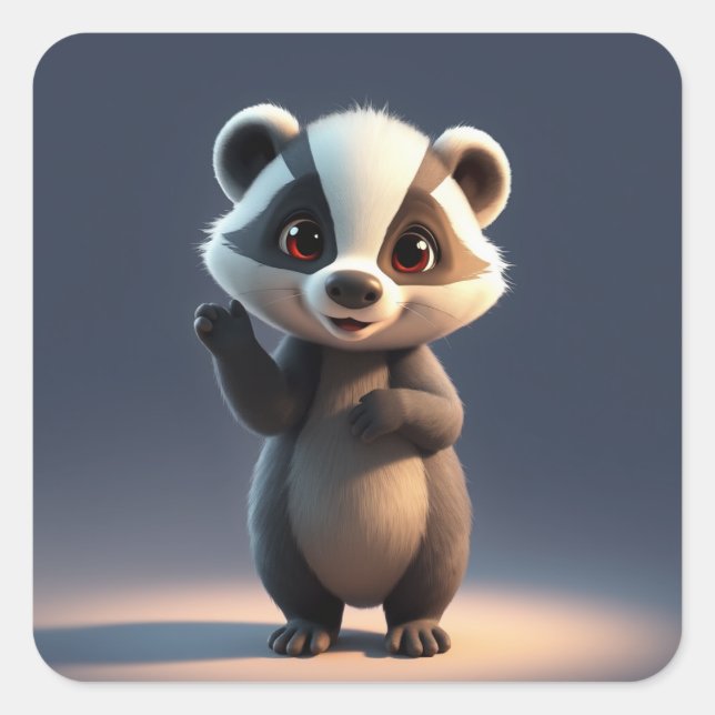 Badger Stickers Fyrkantigt Klistermärke (Framsida)