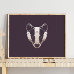 Badger | Utskrift av trädjur Poster