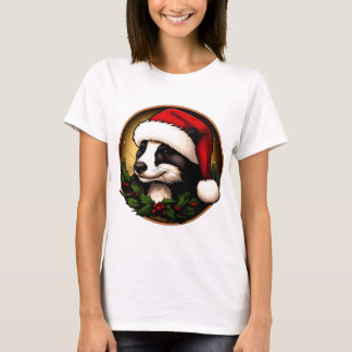 Badgers At Christmas / Santa Claus Marten T Shirt
