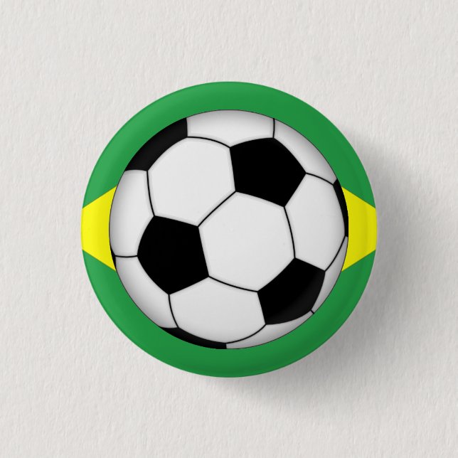 Badges för den brasilianska Flagga - fotbolls-ball Knapp (Framsida)