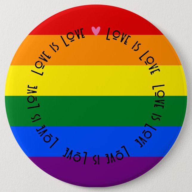 Badges - LGBT Kärlek är Kärlek Pride Flagga Button Knapp (Framsida)