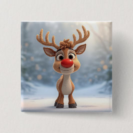 badget christmans pin with reindeer knapp
