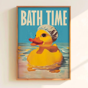 Badgummiank Print – Retro Badrum Vägg Poster