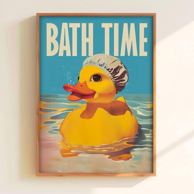 Badgummiank Print â€“ Retro Badrum Vägg Poster (Skapare uppladdad)