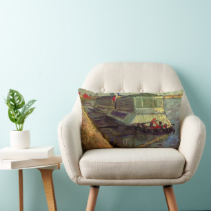 Badhammare på Seine Asniere av Vincent van Gogh Lumbarkudde