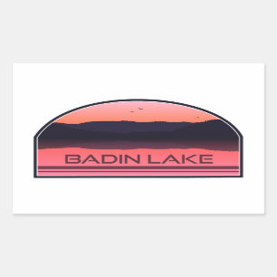 Badin Sjö North Carolina Red Sunrise Rektangulärt Klistermärke