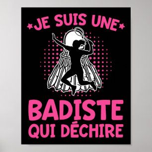 Badiste Humor I är en tröskel Badiste Badminton Poster