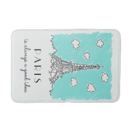 Badkar i anpassningsbarna Eiffel Torn Illustration Badrumsmatta