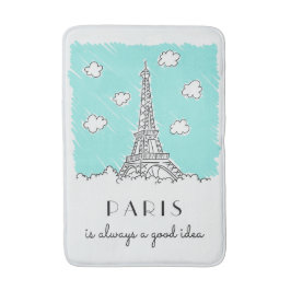 Badkar i anpassningsbarna Eiffel Torn Illustration Badrumsmatta