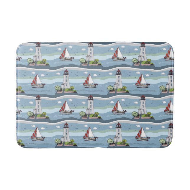 Badkar i Mönster under segling Badrumsmatta (Framsidan)