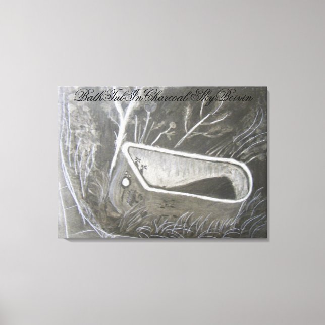 Badkar i träkol canvastryck (Framsida)