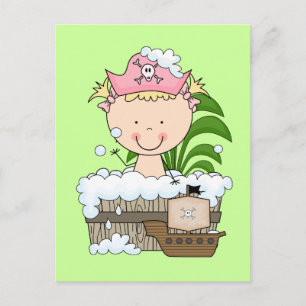 Badkarpirater - blonda flickaTshirts och gåvor Vykort