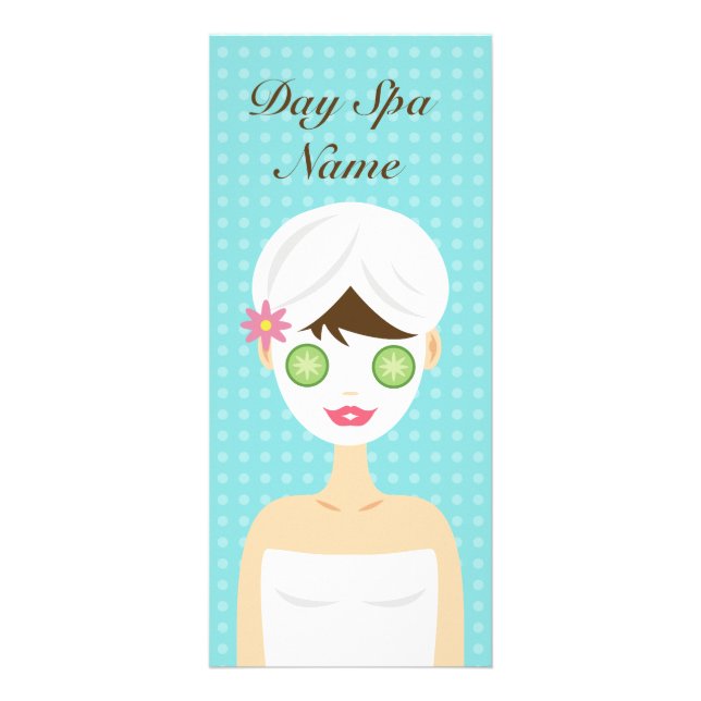 Badkvinna med en Ansikte-mask-tjänstmeny Reklamkort (Framsidan)