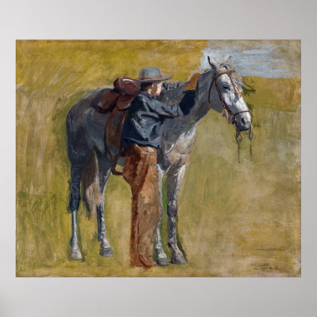 Badlands, Cowboy Horse Gammala västern Thomas Eaki Poster (Framsidan)