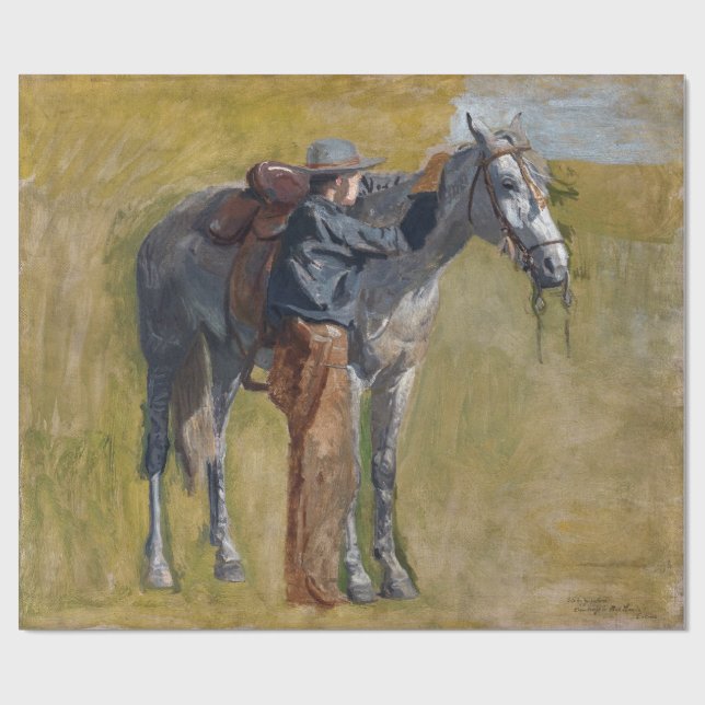 Badlands, Cowboy Horse Gammala västern Thomas Eaki Presentpapper (Platt)