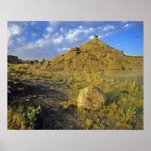 Badlands-formationer i Dinosaur Provincial Park Poster
