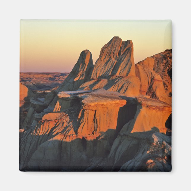 Badlands i nationalparken Theodore Roosevelt Magnet (Framsidan)