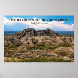 Badlands Landskap Poster med citat