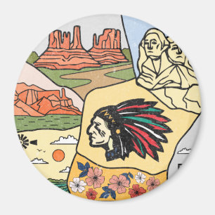 Badlands Mt Rushmore Black Backe South Dakota Kart Magnet