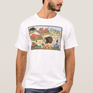 Badlands Mt Rushmore Black Backe South Dakota Kart T Shirt