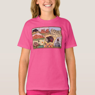 Badlands Mt Rushmore Black Backe South Dakota Kart T Shirt