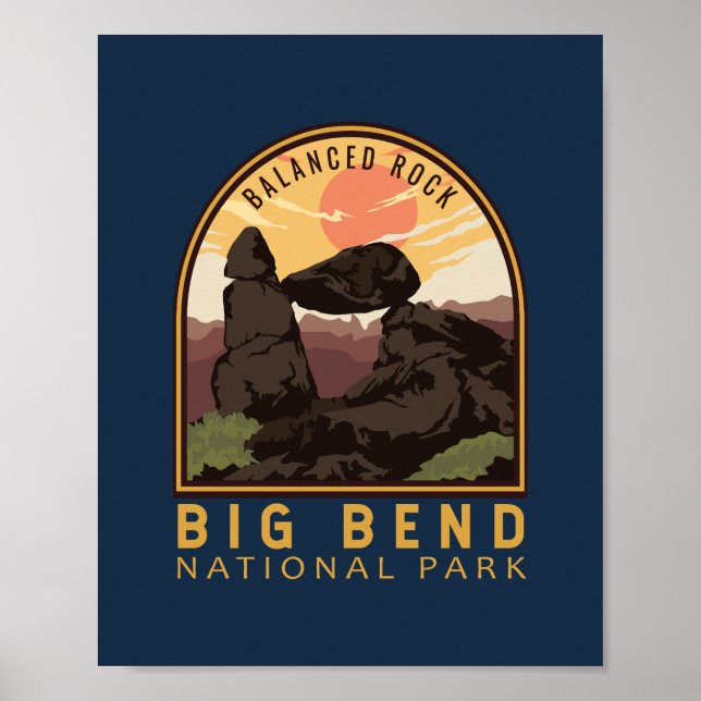 Badlands National Park Balanced Rock Emblem Poster (Framsidan)