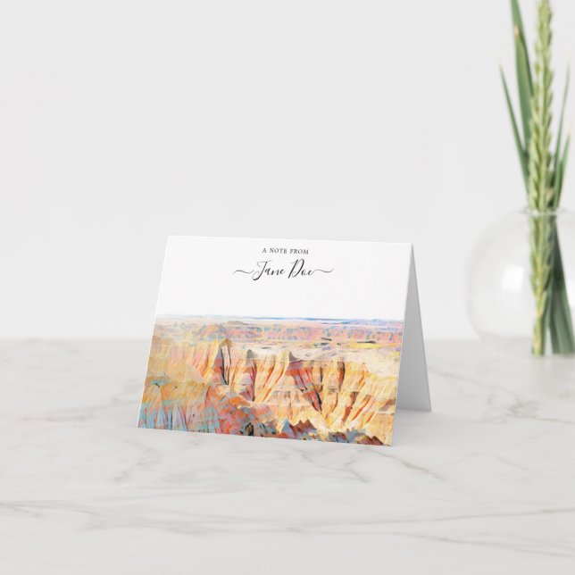 Badlands National Park Personlig Note Card Tack Kort (Framsida)