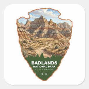 Badlands National Park pilspets Fyrkantigt Klistermärke
