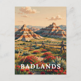Badlands National Park Resa South Dakota Naturskön Vykort