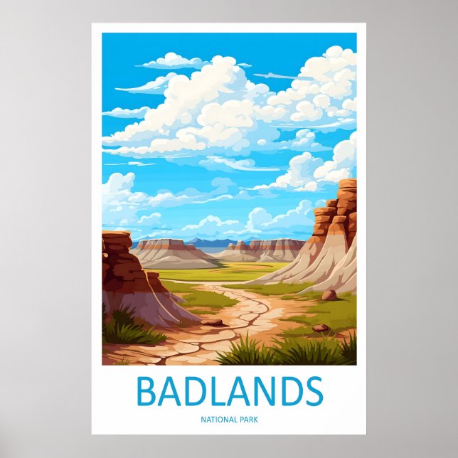 Badlands National Park Resemålning Väggkonst (Framsidan)