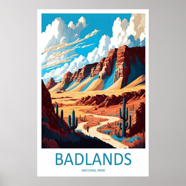Badlands National Park Reseminnelse Tryck Väggkons (Framsidan)