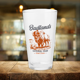 Badlands National Park Retro Bison Souvenir Glaskopp