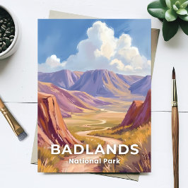 Badlands National Park South Dakota Konst Resa Vykort