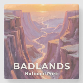 Badlands National Park South Dakota Painting Stenunderlägg