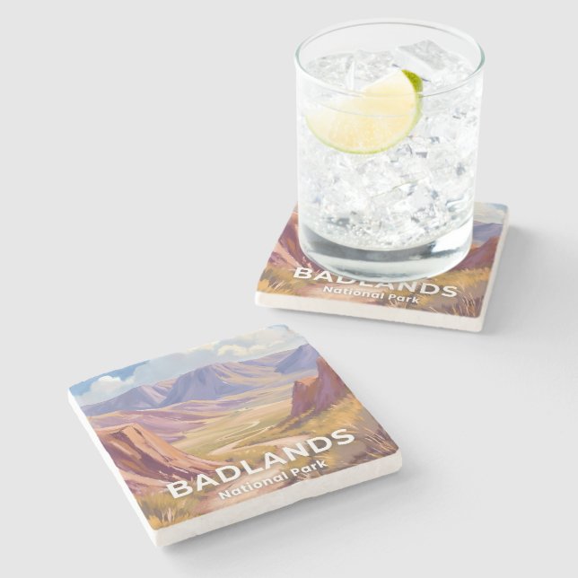 Badlands National Park South Dakota Resa Konst Stenunderlägg (Sidan)