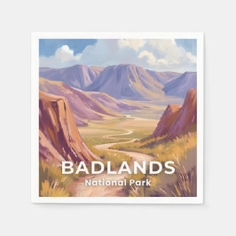 Badlands National Park South Dakota Travel Art Pappersservett