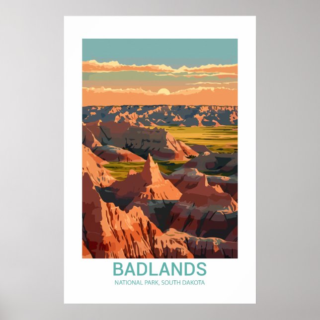 Badlands National Park South Dakota USA Poster (Framsidan)