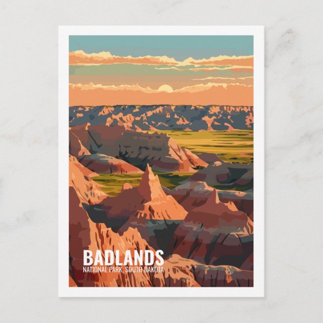 Badlands National Park South Dakota USA Vykort (Framsida)