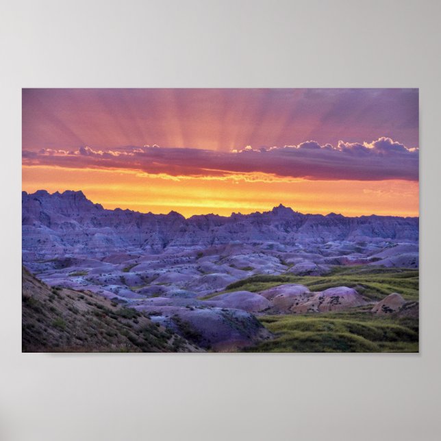 Badlands National Park Sunset, South Dakota Poster (Framsidan)