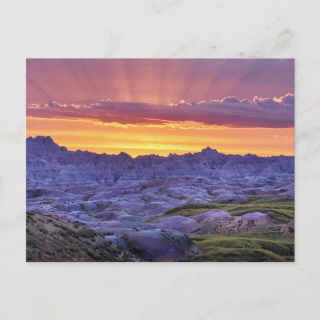Badlands National Park Sunset, South Dakota Vykort (Framsida)
