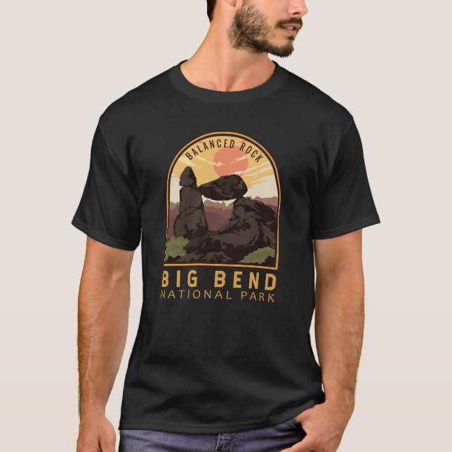 Badlands nationalpark Balanced Sten Emblem T Shirt (Framsida)