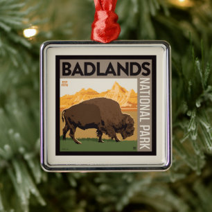 Badlands nationalpark Buffalo Julgransprydnad Metall