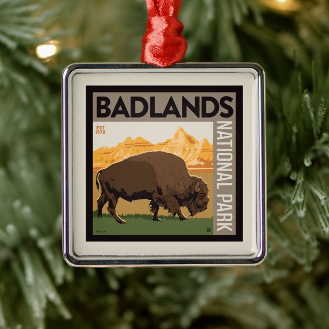 Badlands nationalpark | Buffalo Julgransprydnad Metall (Träd)